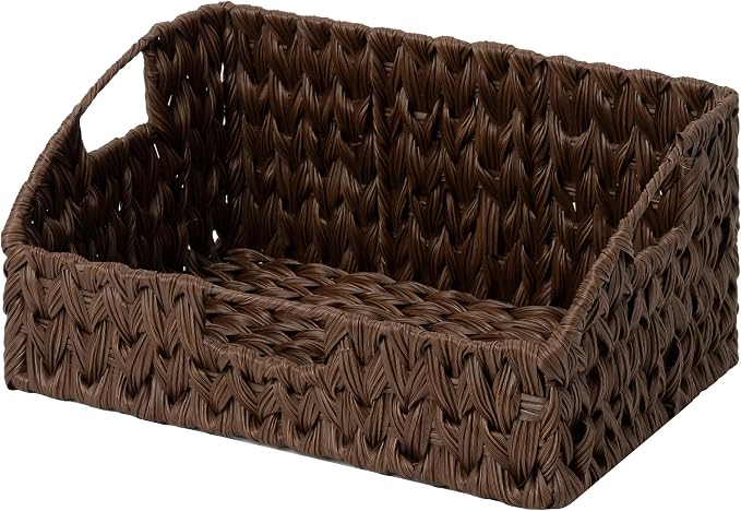 GRANNY SAYS Wicker Storage Basket for Shelves, Large Wicker Basket | Wicker Storage Baskets for Pantry, Open Front Basket for Shelves, Kitchen Storage Baskets, Decorative Basket for Home Decor by GRANNYSAYS