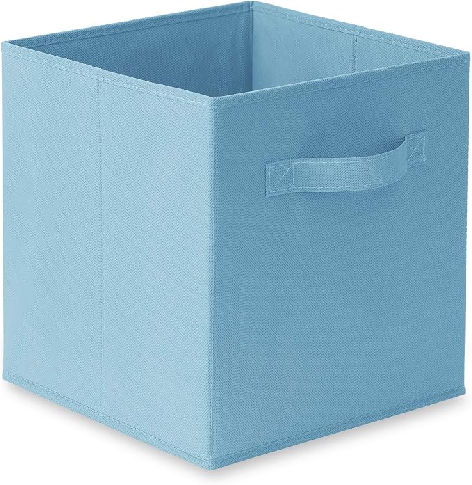 Casafield Set of 12 Collapsible Fabric Cube Storage Bins, Baby Blue - 11" Foldable Cloth Baskets for Shelves, Cubby Organizers & More - Image 2