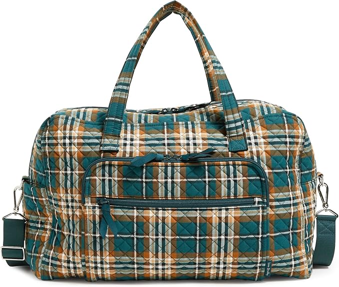 Vera Bradley Women's Cotton Weekender Travel Bag, Orchard Plaid, One Size by VeraBradley