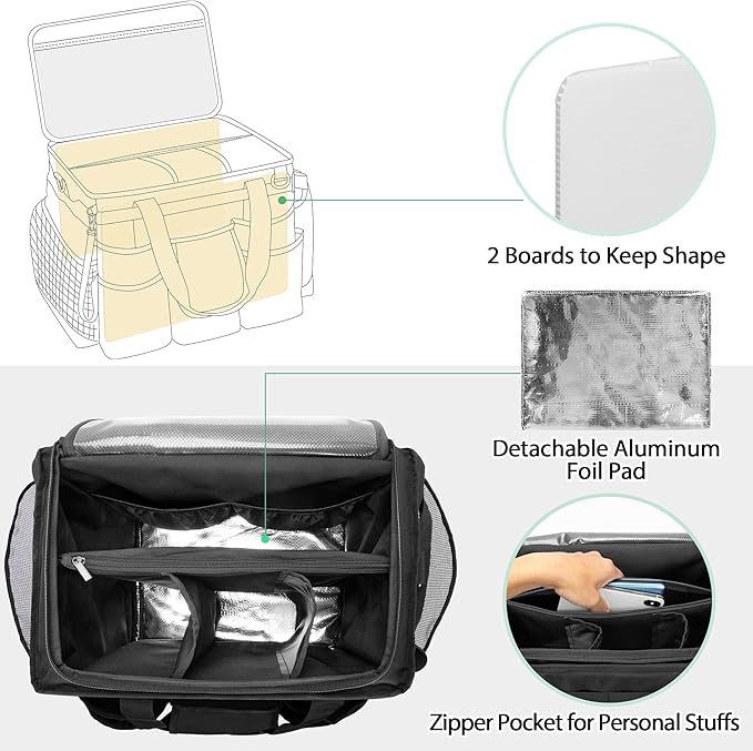 LoDrid Rolling Cleaning Caddy with Lid and Detachable Trolley, Black | Cleaning Supplies Organizer, Cleaning Caddy Cart on Wheels with Handle and Shoulder Strap for Housekeepers - Image 3
