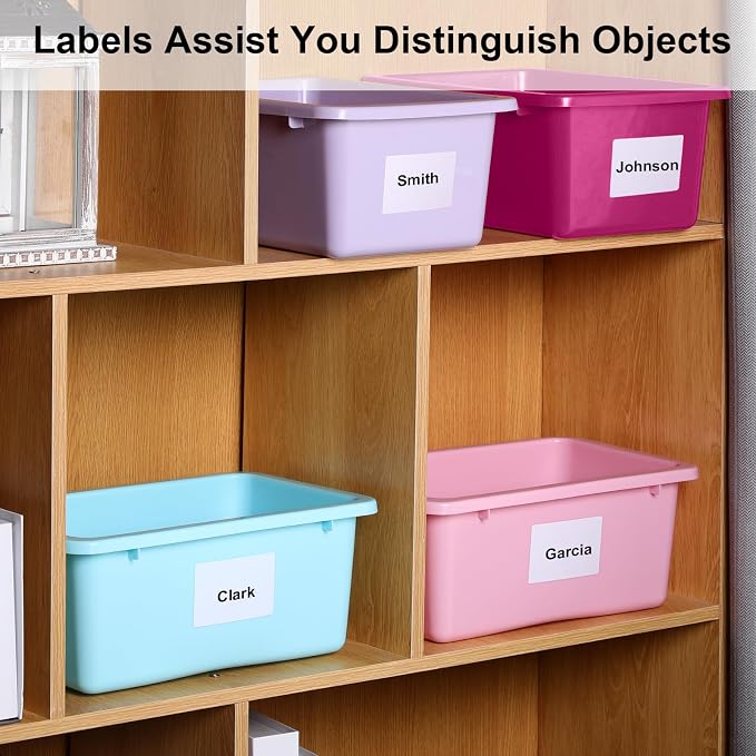 Zonon 12 Pcs Plastic Cubby Storage Bin Back to School Classroom Cubby Organization Storage Container with 1 Pack Self Adhesive Label for Office School Library(Retro Color,11.61 x 7.68 x 4.92) - Image 6