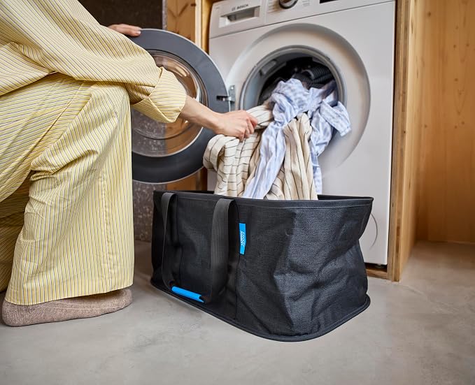 Joseph Joseph Hold-All, Collapsible 35L/9.25 Gallon Washing Laundry Basket Bag, Durable Fabric, Moisture Resistant - Carbon Black - Image 3