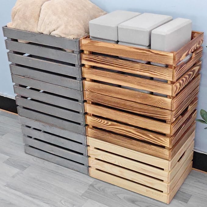Brown Wooden Crates are Suitable for Storage, Milk Crates, Wine Crates, Festival Decorations, Camping, and Other Multi-Purpose. They are Sturdy and Durable, set of 2 Length of 17.7 inches. - Image 7