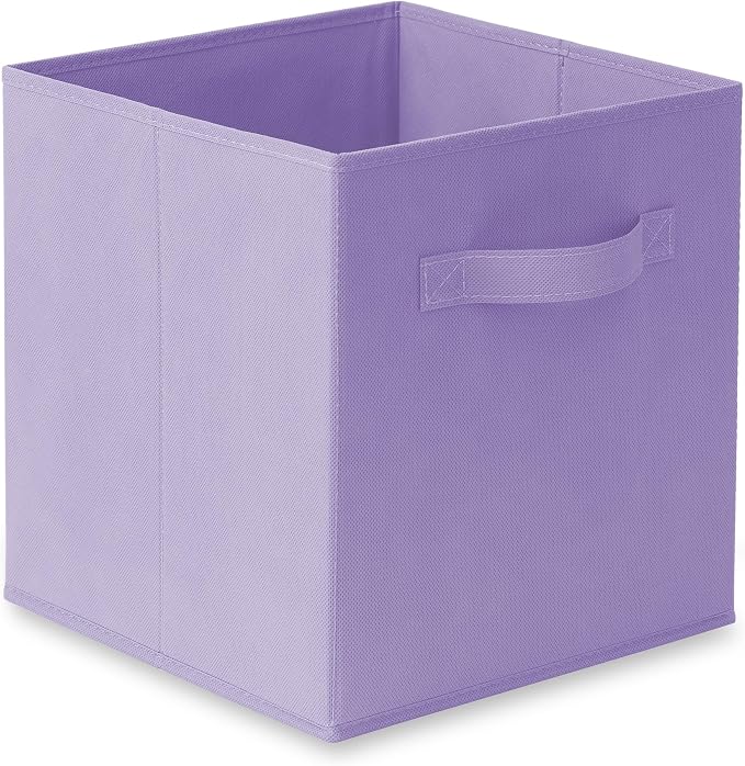 Casafield Set of 12 Collapsible Fabric Cube Storage Bins, Lavender - 11" Foldable Cloth Baskets for Shelves, Cubby Organizers & More - Image 2