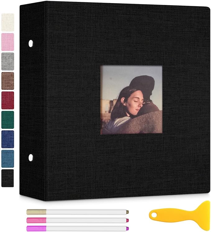 Zesthouse Photo Album Self Adhesive with Picture Display Window, 3-Ring Scrapbook Albums 60 Pages Holds 8x10 5x7 4x6 Photos, DIY Photo Book Ideal Gift for Family Wedding Baby by Zesthouse