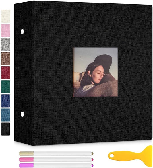 Zesthouse Photo Album Self Adhesive with Picture Display Window, 3-Ring Scrapbook Albums 60 Pages Holds 8x10 5x7 4x6 Photos, DIY Photo Book Ideal Gift for Family Wedding Baby by Zesthouse