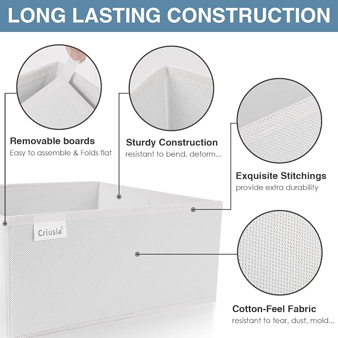 Drawer Organizer Clothes, 8 Pack Underwear Drawer Organizer, Foldable Closet Organizers and Storage Dresser Drawer Dividers for Clothes, Socks, Scarves, Ties (White) - Image 4