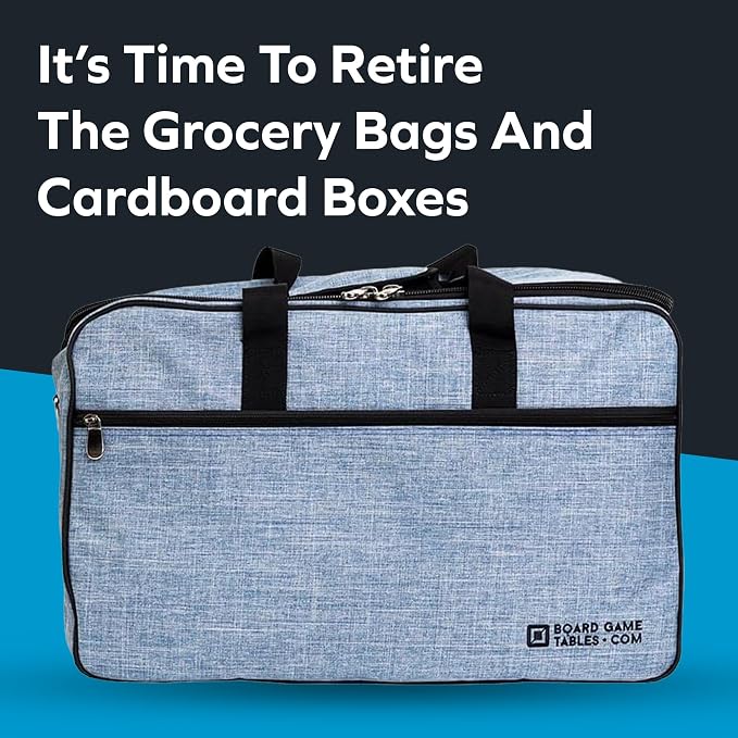 Board Game Bag, Fits 7 Standard-Sized Boxes, Padded For Protection | Carry With Backpack/Shoulder Strap/Luggage Slip | Duffle Bag For Travel Or Game Night | Pocket For Accessories (Sky Blue) - Image 4