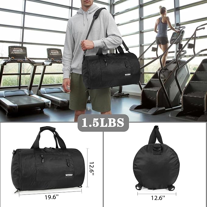 Wildroad Gym Bags for Men & Expandable Canvas Duffle Bag - 50l Travel Kit | Gifts for Men, Holiday Birthday Gift for Dad, Husband & Partner, Carry-on Size - Image 6
