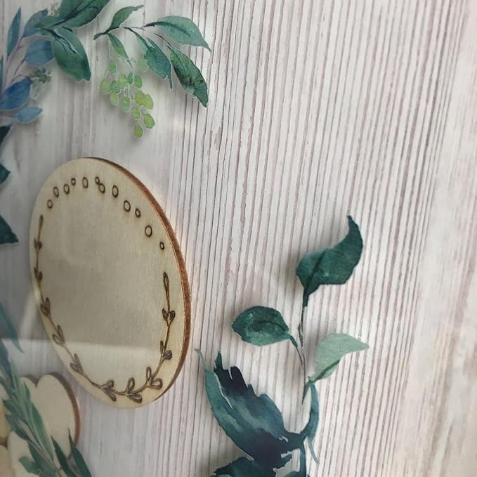 Y&K Homish Wedding Guest Book Alternative, Rustic Wedding Decorations for Reception, Favors for Guests 80 Hearts Green Wreath (Antique White) - Image 5
