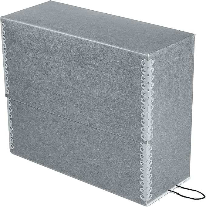 Lineco Archival Document Storage Box, Gray, 15.5" x 12.5" x 5" | Jumbo-Sized, Metal Edge, Acid-Free Boxboard Case, Organize Files, Prints, Photos - Image 2