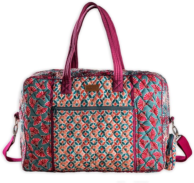 Maison d' Hermine Weekender Bags for Women Cotton Quilted Duffel Overnight Luggage Weekend Bag for Men Gym Gifts Travel | Overnight Luggage Weekend Bag for Men Gym Sports Gifts Duffle bag Business Travellers Trip Spring Summer by MaisondHermine