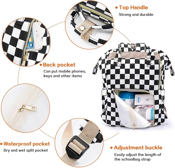 Diaper Bag Backpack for Mom & Dad, Multifunction Waterproof Baby Changing Bags, Large Nappy Bag Backpack - Image 3