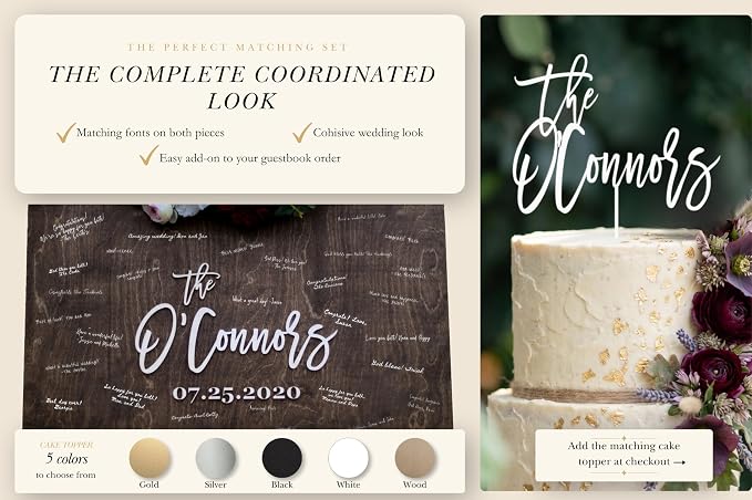 Personalized Last Name Guest Book, Unique Guest Book Sign, Custom Alternative Guest Book, Wooden Guest Book, Wedding Ceremony Guestbook Sign (Design 4) - Image 6