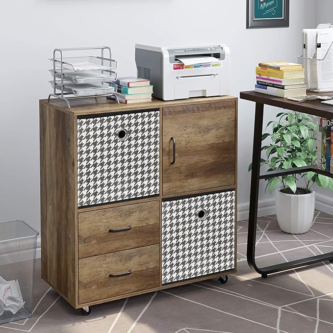 Foldable Storage Cubes Bins ,11 Inch Cloth Storage Cube Fabric Storage Box Cubes Organizer Baskets with Dual Handles for Home Organizer Set of 6 (Houndstooth) - Image 5