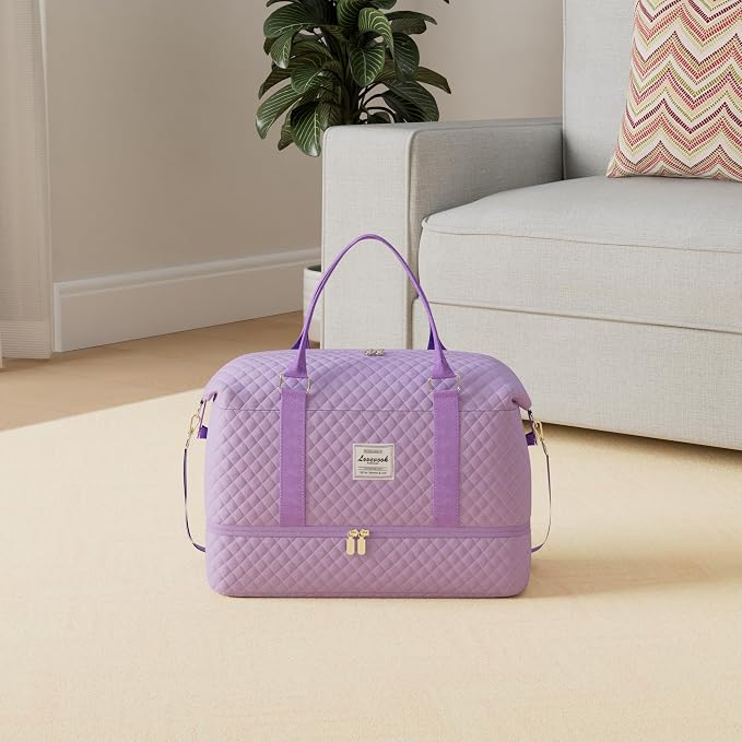 LOVEVOOK Travel Duffle Bag,Weekender Bags for Women with Shoe Compartment，Carry on Overnight Bag with Toiletry Bag,Gym Duffel Bag with Wet Pocket, Hospital Bags for Labor and Delivery - Image 2