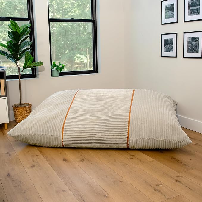 Big Joe Turnabout 3-in-1 Convertible Bean Bag Chair, Vanilla Latte - Image 8