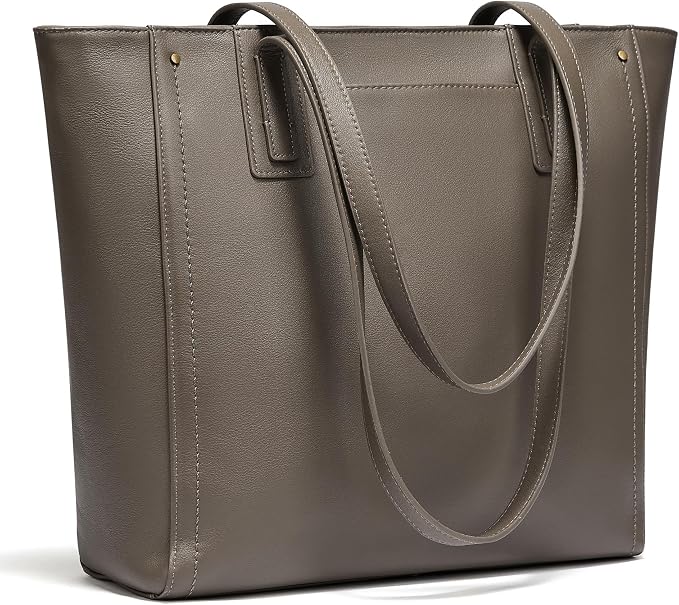 Genuine Leather Work Tote Bag for Women Large Vintage Tote Bag with Zipper Leather Purse and Handbags by Morriloom