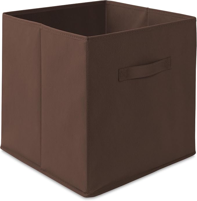 Casafield Set of 12 Collapsible Fabric Cube Storage Bins, Brown - 13" Foldable Cloth Baskets for Shelves, Cubby Organizers & More - Image 2