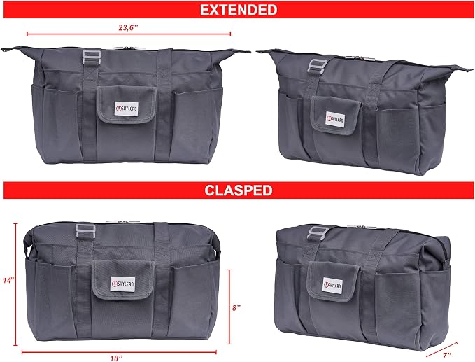 White Peas Nurse Bag & Utility Tote - Waterproof, Top YKK Zip, L18" x H14" x W7" - SHYLERO - Image 9