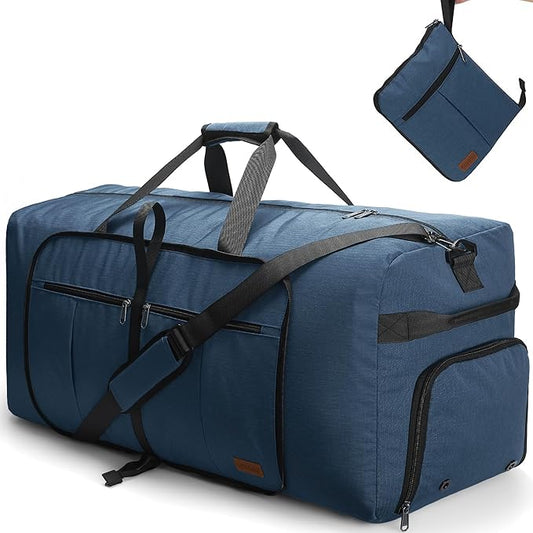 100L Travel Duffle Bag for Men, Urtala 32” Large Duffle Bag for Traveling with Shoe Compartment, Foldable Travel Duffel Bag for Men Women Waterproof & Tear Resistant (Dark Blue, EXTRA LARGE, 100L) by Urtala