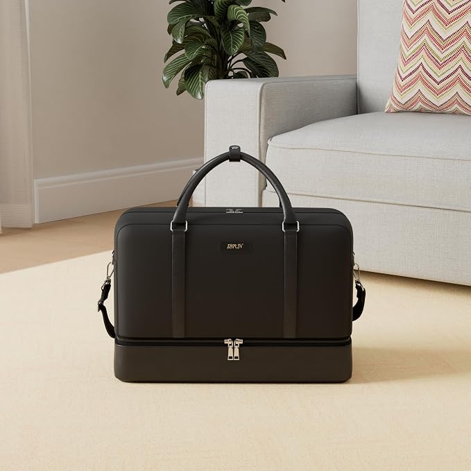 Weekender Bags for Women, 21" Travel Duffle Bag with Shoe Compartment | 3PCS Carry On Overnight Large Duffel Bag with Crossbody Bag and Toiletry Bag for Weekend Travel Gym Hospital Business Trip - Image 2