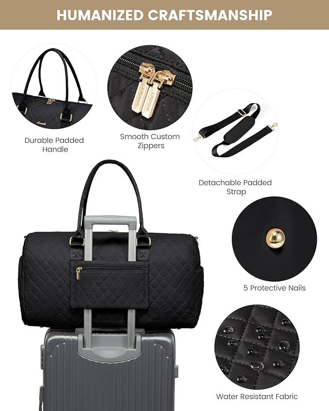 LOVEVOOK Travel Duffle Bag, Weekender Bag for Women with Toiletry Bag, Carry on Overnight Bag with Shoe Compartment, Gym Duffel Bag with Wet Pocket, Mommy Hospital Bags for Labor and Delivery - Image 3