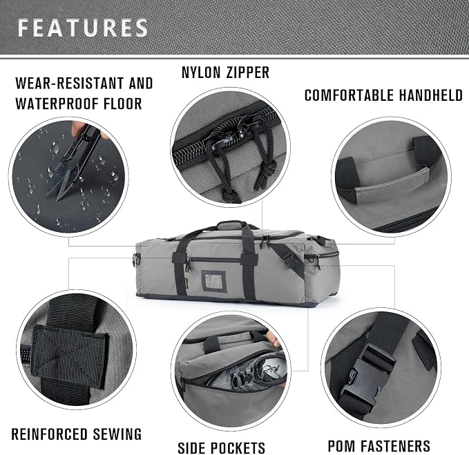86l Large Duffel Bag For Travel, Gym & Sports - Water Repellent Polyester, Hidden Straps, Shoe Compartment - Perfect Luggage Duffle Bag Or Backpack For Men & Women - Image 3
