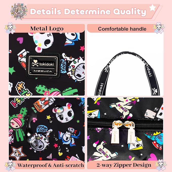 tokidoki Travel Duffle Bag, Weekender with Shoe Compartment Toiletry Bag | many compartments: laptop sleeve, wet-dry pocket, trolley sleeve. Includes toiletry bag. Carry-on. - Image 7