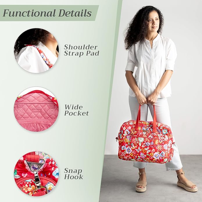 Maison d' Hermine Weekender Bags for Women Cotton Quilted Duffel Overnight Luggage Weekend Bag for Men Gym Gifts Travel | Overnight Luggage Weekend Bag for Men Gym Sports Gifts Duffle bag Business Travellers Trip Spring Summer - Image 5