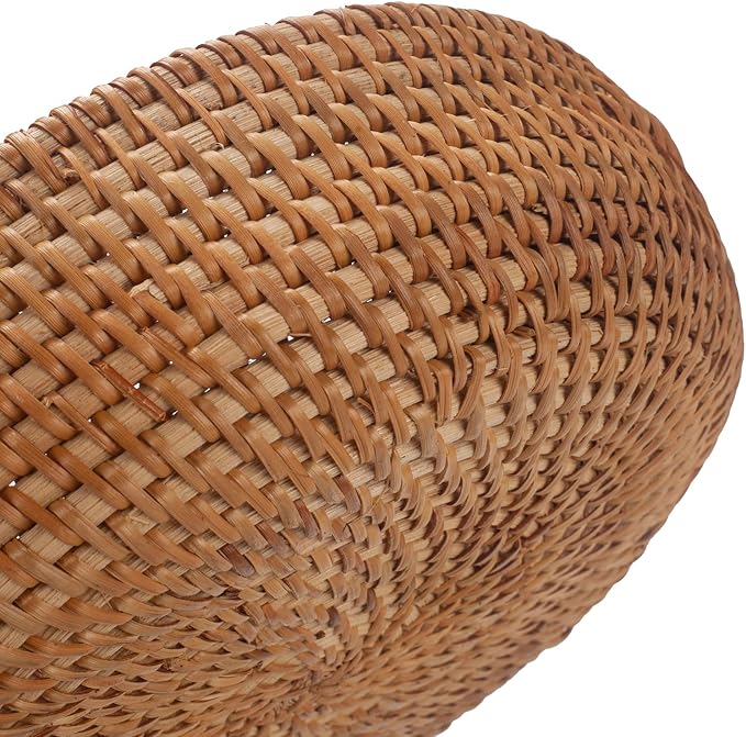 Rattan Storage Basket, Hand Woven Fruit Basket with Handles, Wicker Serving Basket, Bread Basket, Decorative Baskets for Organizing, Set of 2 - Image 4