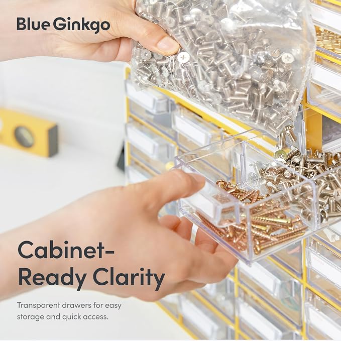 Blue Ginkgo 20-Drawer Storage Cabinet Organizer, Grey, Made in Korea | Stackable. Adjustable. Easy Visibility. - Image 5