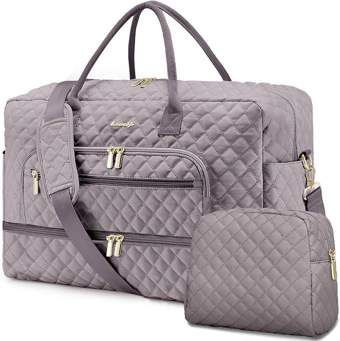 Travel Duffle Bag Weekender for Women - Carry-On Overnight Bag Personal Item Bag with Shoe Compartment & Wet Pocket Large Weekend Tote Bags with Toiletry Bag Hospital Bags for Labor and Delivery by LUOCIP