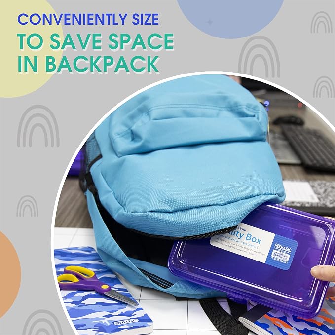 BAZIC PRODUCTS Basix Multipurpose Pencil Box, Stackable, 24-Case | snap-latch lid for pens, tools, crafts, supplies - Image 6