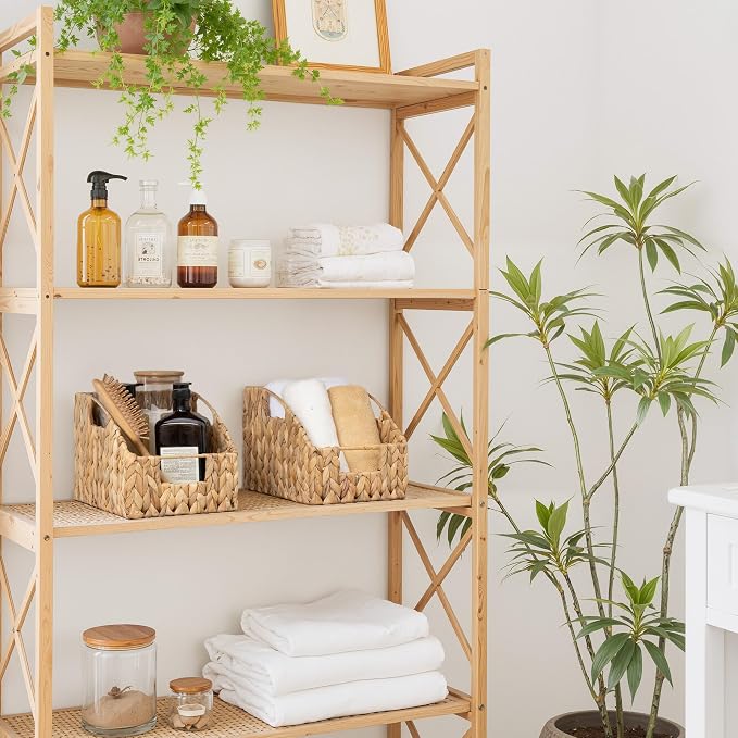 GRANNY SAYS Wicker Baskets for Organizing, Water Hyacinth Storage Baskets | Wicker Storage Baskets for Pantry, Open Front Basket for Shelves, Kitchen Storage Baskets, Decorative Basket for Home Decor - Image 6