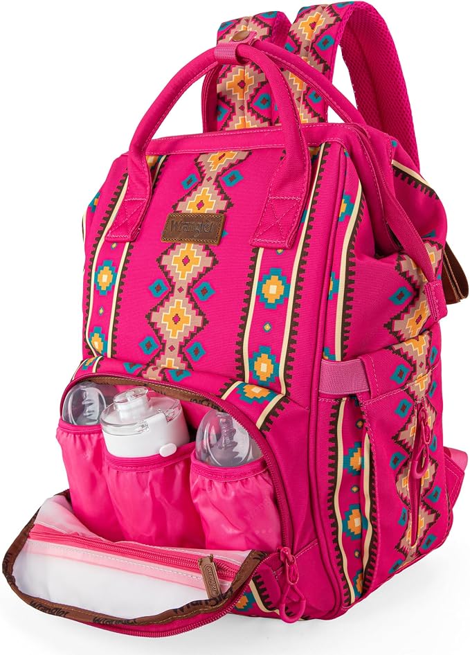 Montana West Wrangler Callie Diaper Bag Backpack with Stroller Straps Multifunction Baby Travel Bag WG2204-9110HPK - Image 3