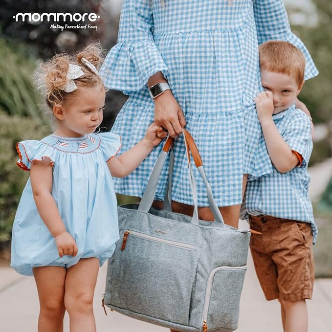 mommore Breast Pump for Spectra S1/S2 & Medela, Diaper Bag Travel Tote | Pumping Tote Bag with Insulated Pockets, Work Bag for Breastfeeding Mom with 15" Laptop Sleeve & Changing Pad - Image 2