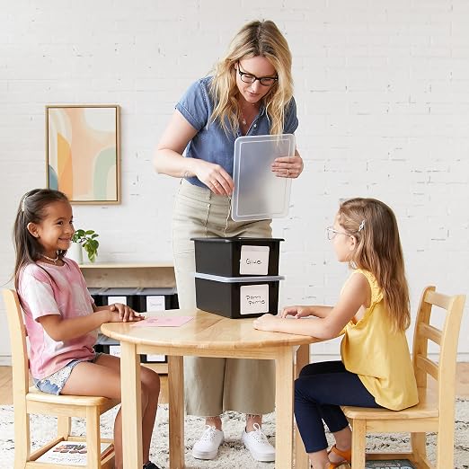 ECR4Kids Cubby Storage Plastic Bin with Lids, Multipurpose Organization, Black, 10-Piece | Durable plastic, GREENGUARD Gold Certified, 7 quart capacity, lightweight & nestable, easy-lift lids, classroom/home use - Image 7