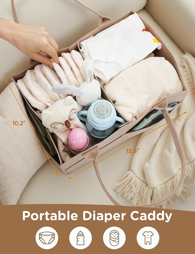 Twinkoo Baby Diaper Caddy Organizer, 3 Tier Rolling Cart | Tiered Modular Configuration, 66 lbs Capacity, Rolling Wheels, Dipaer Bag, Nursery Newborn Essentials, Easy To Assemble - Image 7