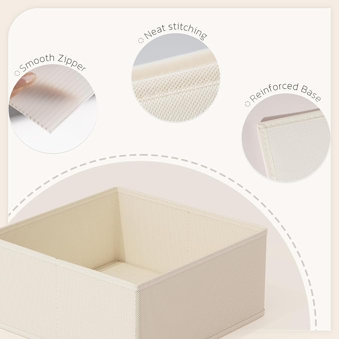 Drawer Organizer, 16 Pack Baby Dresser Organizer for Nursery, Foldable Closet Organizers and Storage Dresser Dividers for Clothes, Socks, Scarves, Ties (Beige) - Image 4