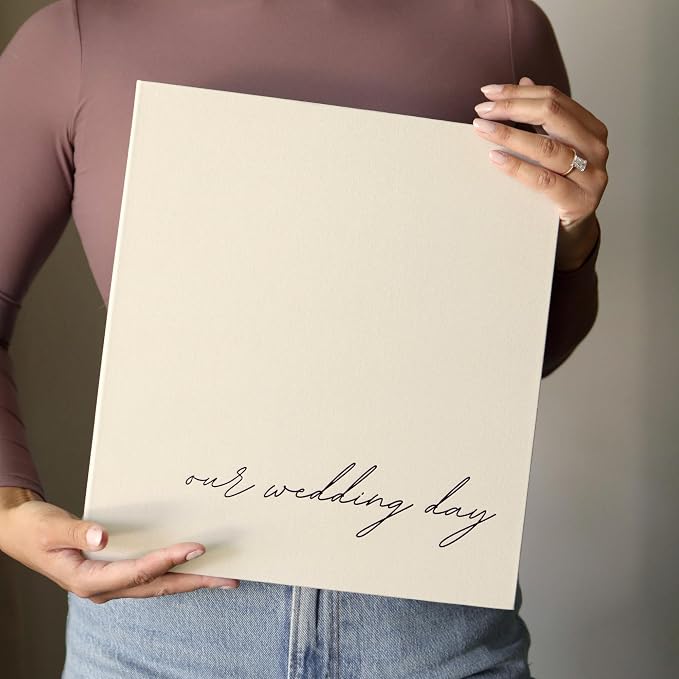 Wedding Photo Album for 400 4x6 Pictures - Large Linen Picture Scrapbook | 400 Pockets for Horizontal & Vertical Photos - Photo Album Book for Personalized Wedding Day Memory Keepsake - Image 2