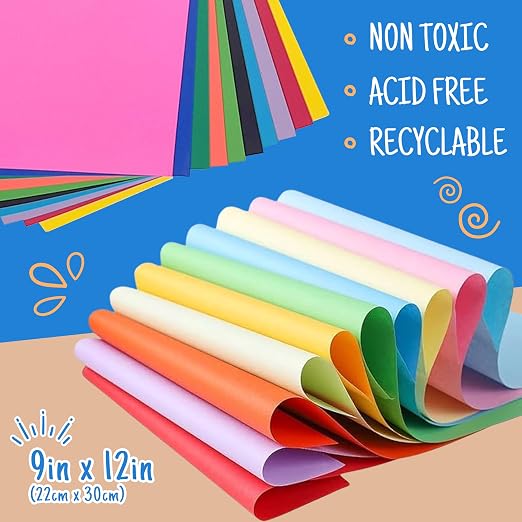 Craftzilla Arts and Crafts Kit for Kids – 11 Colored Masking Tape Rolls, 240 Sheets Construction Paper Assorterd Colors, Kid-Safe Scissors – All-in-One Kids Art Supplies Set - Arts and Craft Supplies - Image 7