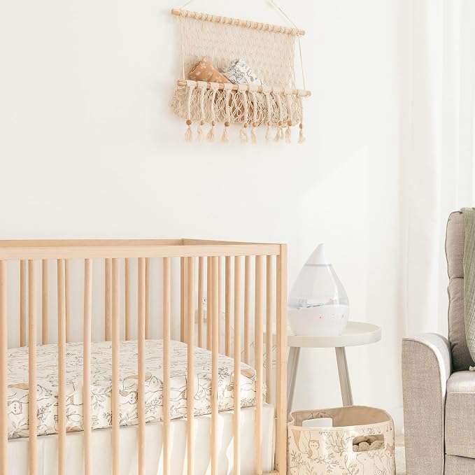 Crane Baby Willow Macrame Hanging Storage Bin, Bohemian-Style Storage Bin for the Nursery or Kid's Room - Image 7
