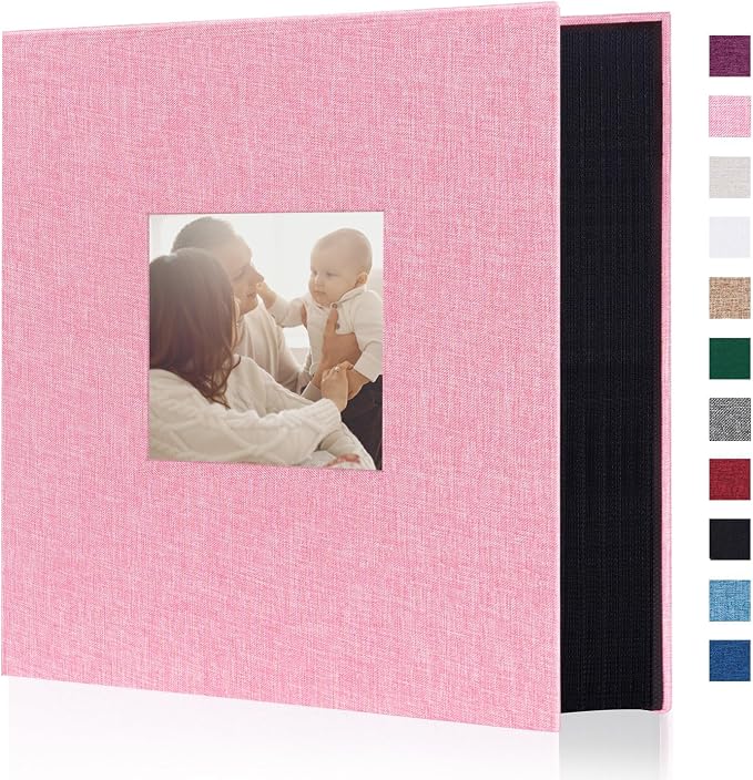 Photo Album 6x4 1000 Pockets Slip in Large Capacity Album for Family Wedding Anniversary Linen Album Book Holds 1000 Horizontal and Vertical 10x15cm Photos(1000 Pockets, Pink) by Miaikoe