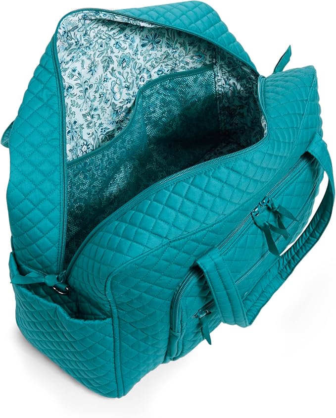 Vera Bradley Women's Cotton Weekender Travel Bag, Forever Green - Recycled Cotton, One Size - Image 3
