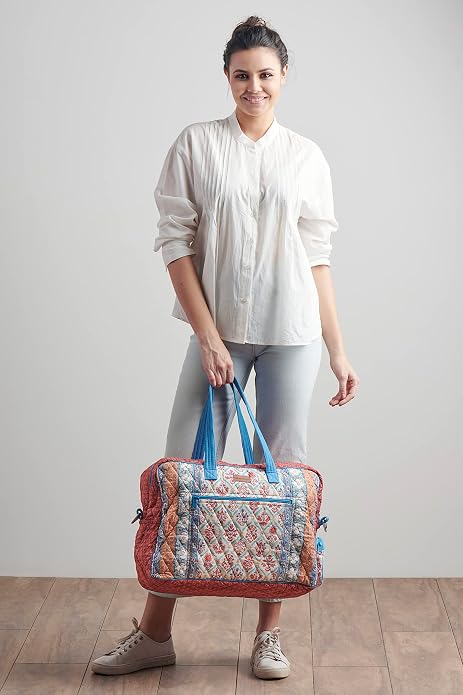 Maison d' Hermine Weekender Bags for Women Cotton Quilted Duffel Overnight Luggage Weekend Bag for Men Gym Gifts Travel | Overnight Luggage Weekend Bag for Men Gym Sports Gifts Duffle bag Business Travellers Trip Spring Summer - Image 8