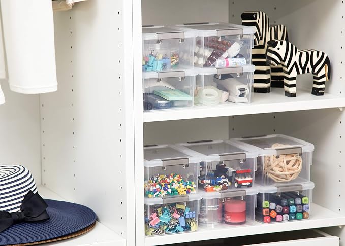 8Packs 1.3Qt Small Storage Bins with Lids,Stackable Clear | Containers with Lids for Crafts, Beads, Stationery, Toys and Accessories. Stackable to Save Space to office,home - Image 7