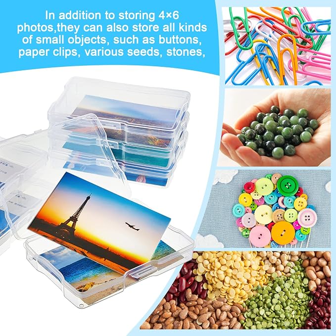 30 Pcs Clear Photo Storage Boxes for 4" x 6" Pictures Transparent Photo Case Plastic Photo Organizers and Storage Photo Storage Containers Photo Keeper for Photo Picture Card, 6.7 x 4.7 x 1.2'' - Image 3