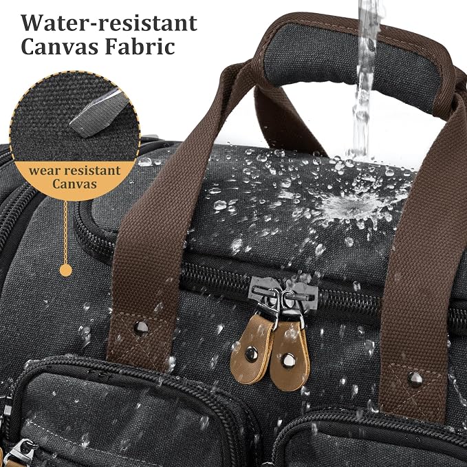 Gonex Duffle Bag for Travel, Expandable 50L Overnight Weekender Gym Bag | Water-Resistant Canvas, Wet-Dry Pocket, Luggage Sleeve, Carry-On Size, Detachable Strap, Dark Grey - Image 2