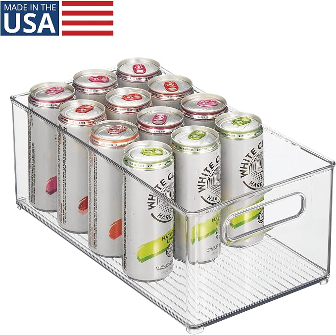 iDesign Kitchen Binz Stackable Organizer, 8" x 6" x 14.5", Clear | BPA-Free Plastic, Deep, With Handles - Image 2
